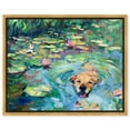 thumbnail image 1 of Lily Pad Dog Rustic Chic Farmhouse Canvas Wall Art by Art Remedy, Gold Floater Frame, 24"x20", 1 of 7