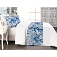 thumbnail image 1 of Lily Pattern Bed Runner Set, Chill Atmosphere Winter Colors Flowers with Leaves Botany Artwork, Decorative Bedding Scarf & 2 Pillow Shams for Hotels Homes, Queen, Dark Lavender Ceil Blue, by Ambesonne, 1 of 1