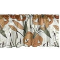 thumbnail image 1 of Lily Pattern Window Valance, Blooming Flowers Boho with Leaves Vintage Colors on Grunge Back, Curtain Valance for Kitchen Bedroom with Rod Pocket, 54" X 18", Dark Salmon Peacock Green, by Ambesonne, 1 of 2