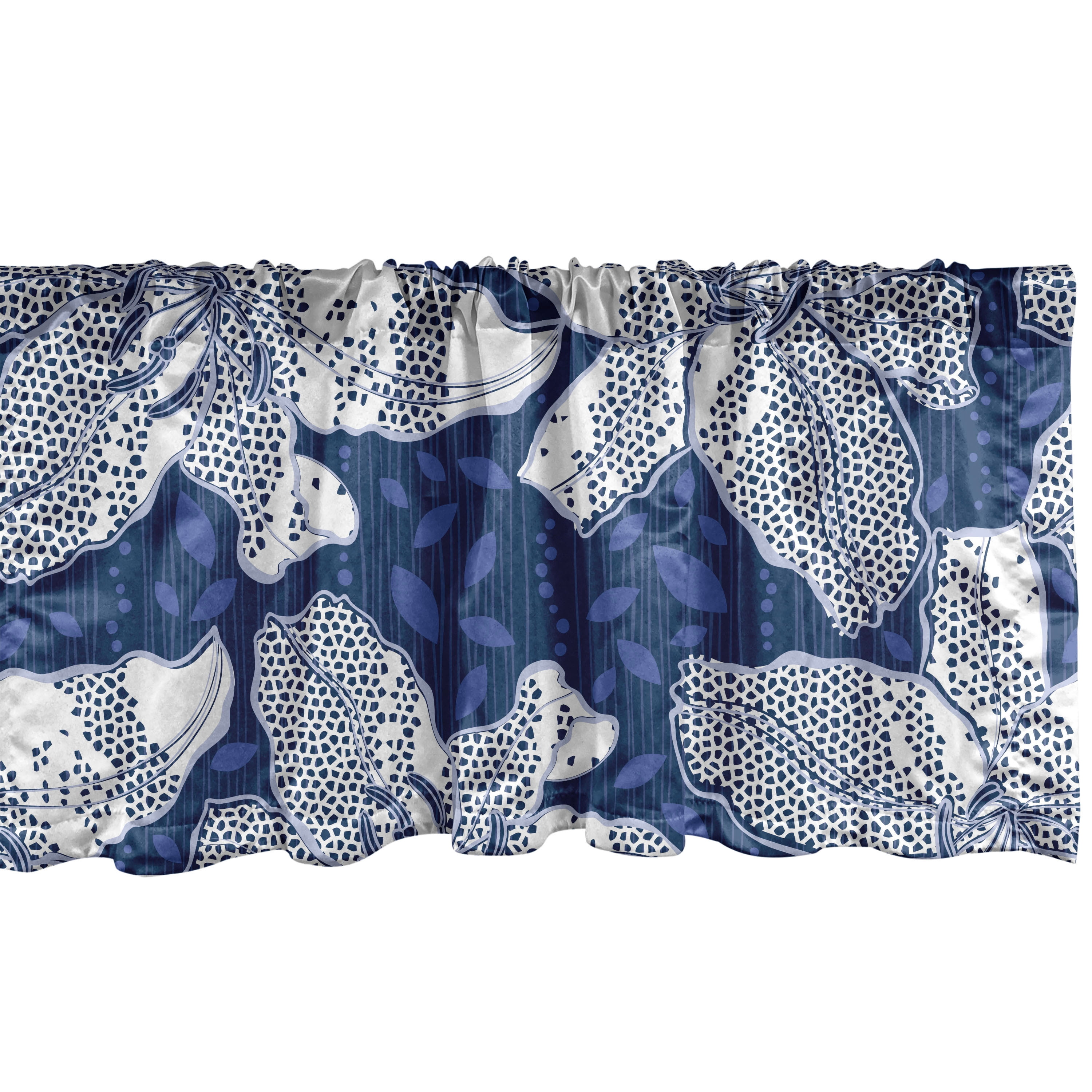 Lily Pattern Window Valance, Retro Wave Inspiration Dotted Flowers ...