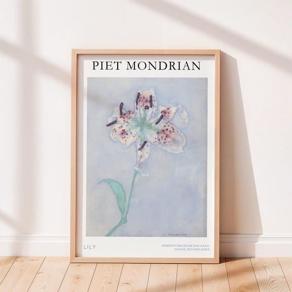 Lily By Piet Mondrian Wall Art, Floral Wall Art Decor, Famous Painter Posters, Fine Art Decor, Vintage Poster Wall Art Decor, Unframed Poster Size 8x12