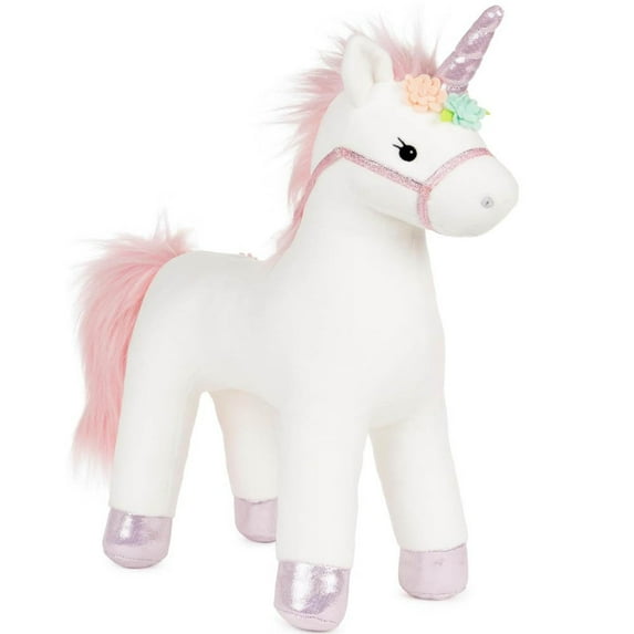 Lily Rose Unicorn Stuffed Animal Plush Toy, Cute, White, 15 Inch