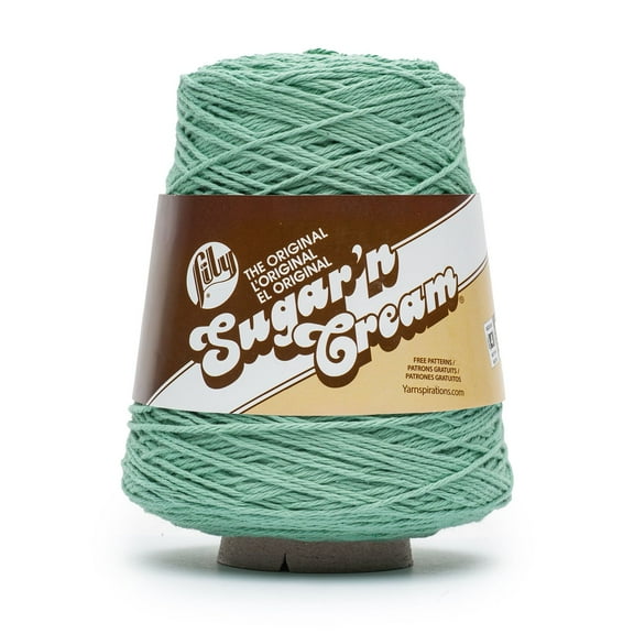 Lily Sugar N Cream® Cones™ #4 Worsted (Medium) Cotton Yarn, Jade Mist 14oz/400g 674 Yards
