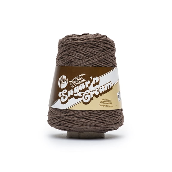 Lily Sugar N Cream® Cones™ #4 Worsted (Medium) Cotton Yarn, Warm Brown 14oz/400g 674 Yards