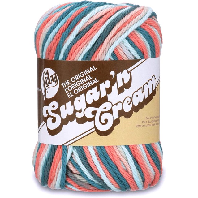 Lily Sugar N' Cream, The Original, Yarn, 57 grams,Coral of the Seas