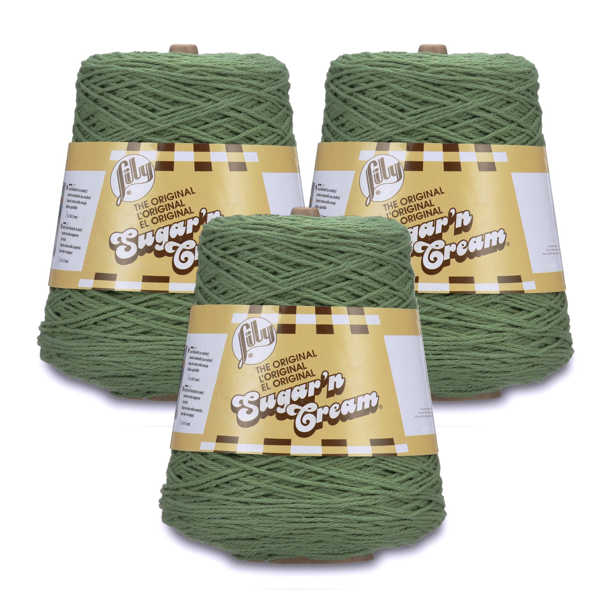 Lily Sugar'n Cream® Cone 4 Medium Cotton Yarn, Sage 14oz/400g, 706