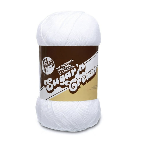 Lily Sugar'n Cream Cotton Big Ball Yarn (340 g/12 oz), White