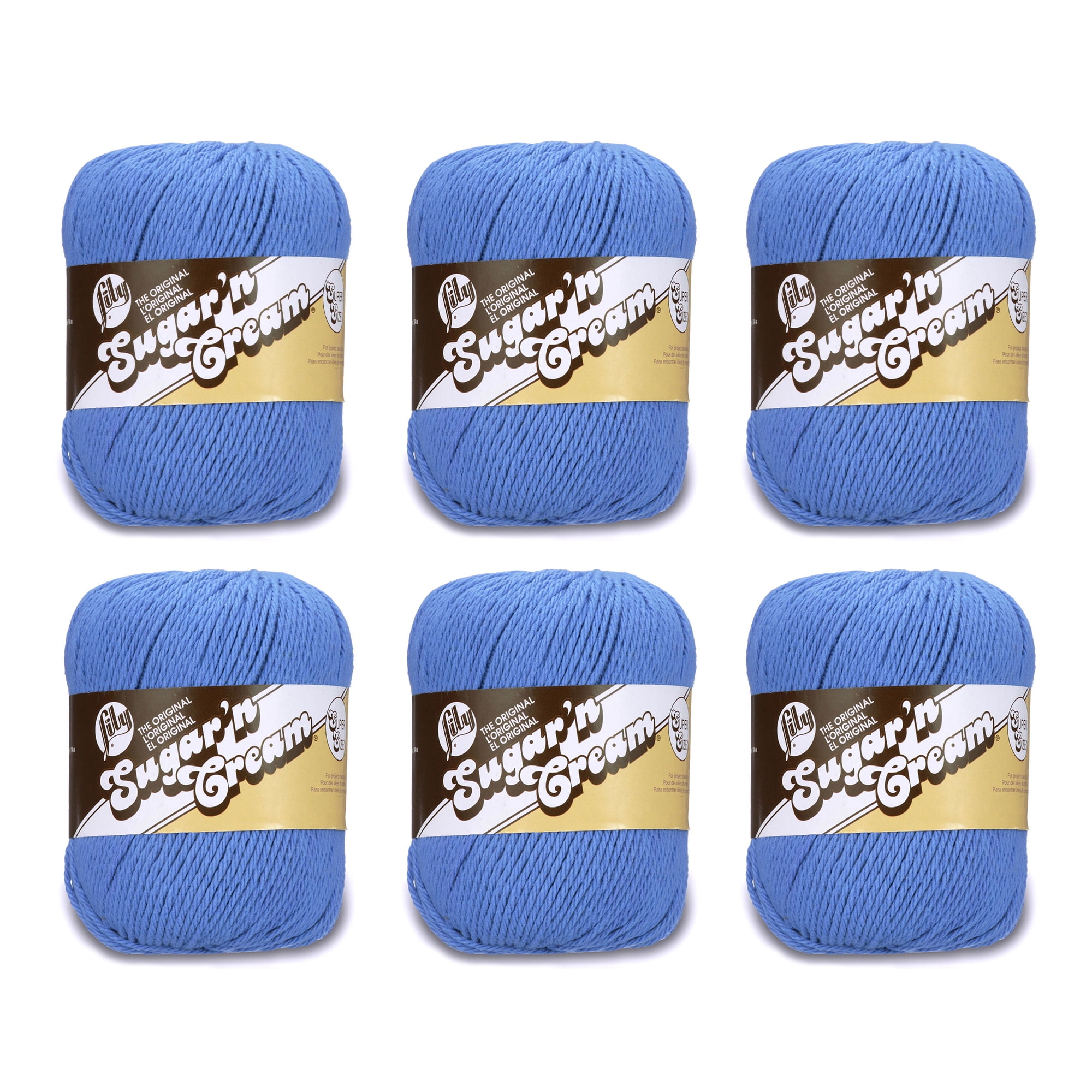 Lily Sugar'n Cream® Super Size 4 Medium Cotton Yarn, Blueberry 4oz