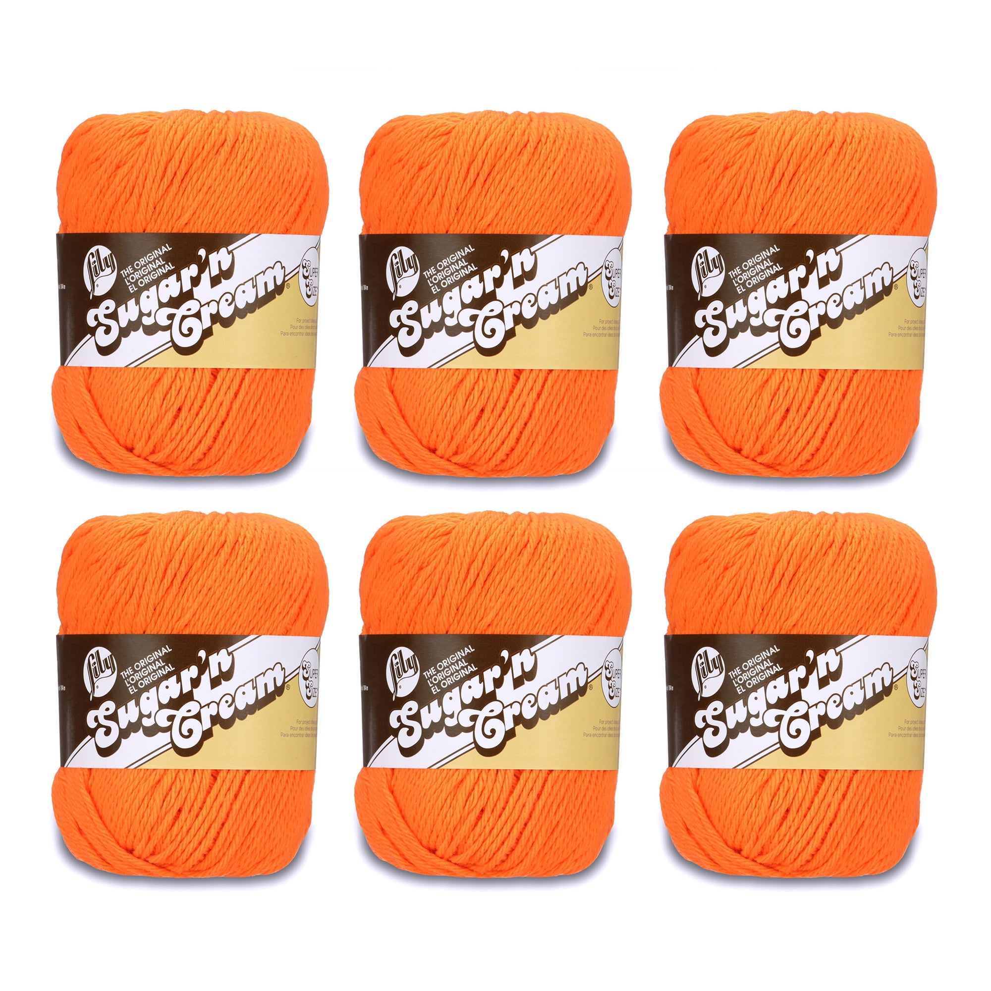 Sugar ゆかた Lily Sugar'n Cream® Super Size #4 Medium Cotton Yarn, Hot Orange
