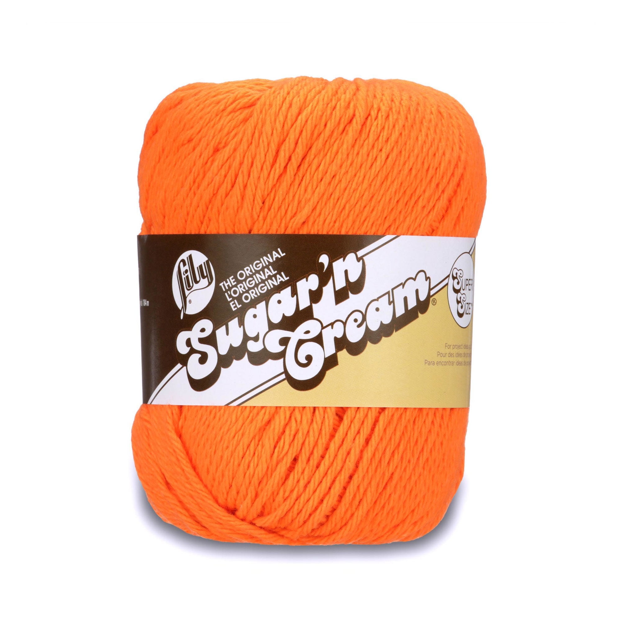 Lily Sugar'n Cream Yarn - Solids Super Size-Hot Orange