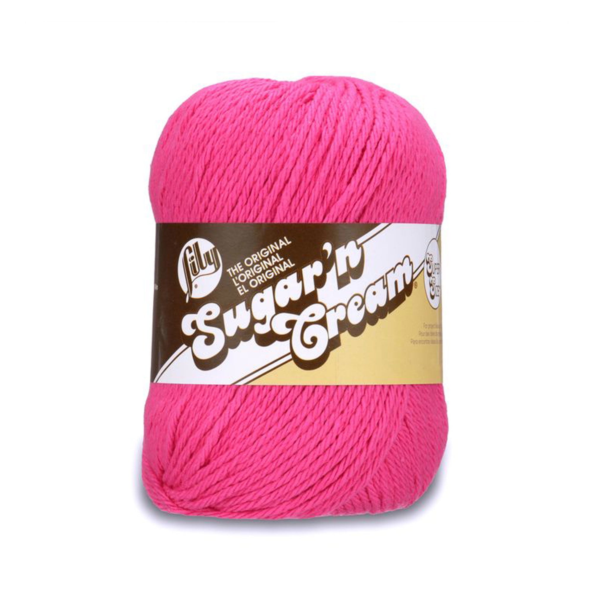 Lily Sugar'n Cream® Super Size 4 Medium Cotton Yarn, Hot Pink 4oz/113g