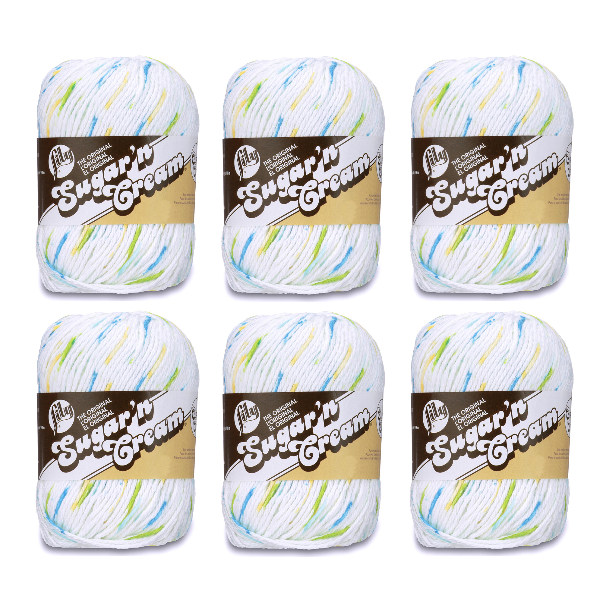 LILY Sugar 'N Cream Super Size Yarn - Gomitolo Gigante Da 113g, Cotone 100%, Colore Ecru, Per Maglia E Uncinetto