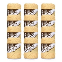 Lily Sugar'n Cream® The Original #4 Medium Cotton Yarn, Country Yellow 2.5oz/71g, 120 Yards (12 Pack)