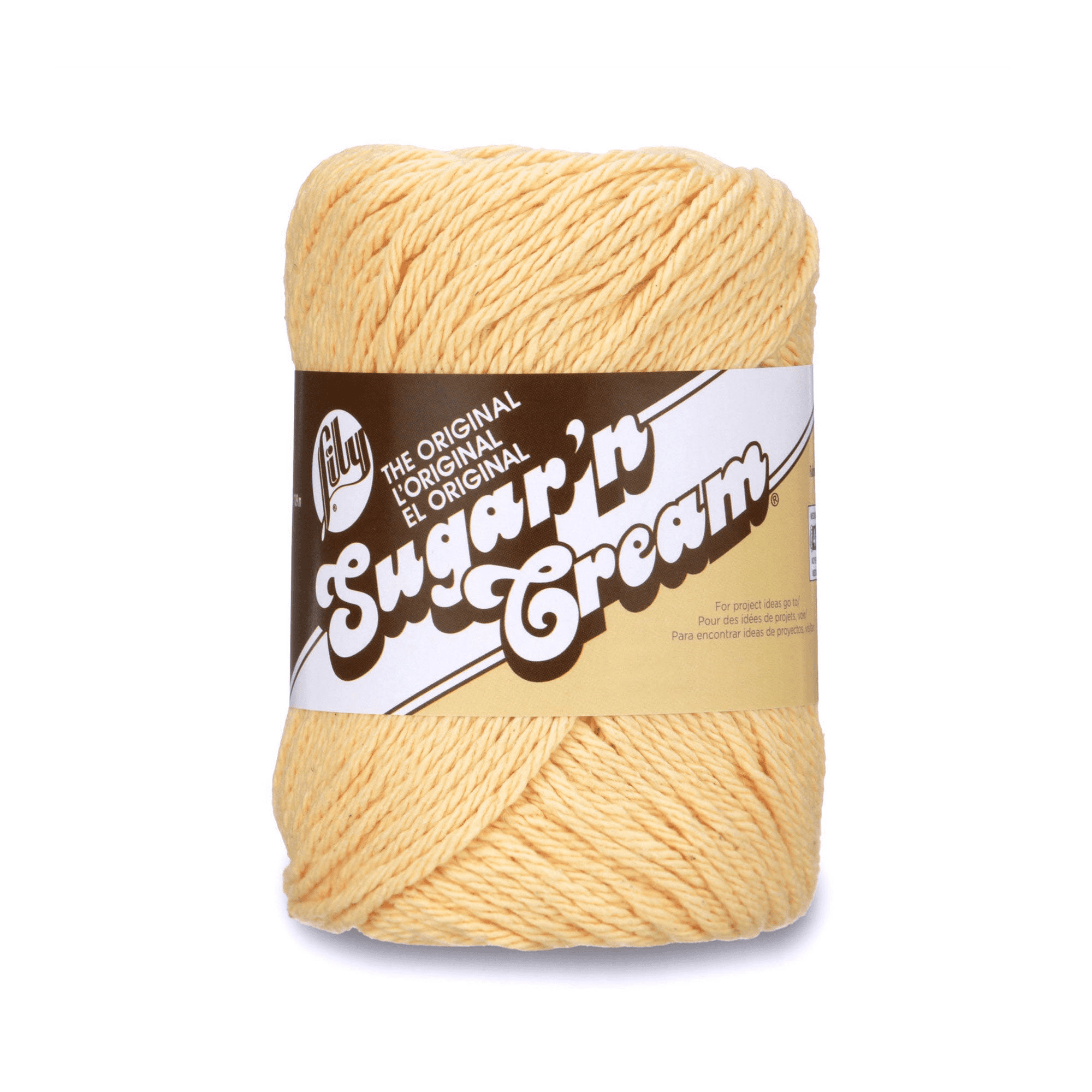 Lily Sugar'n Cream The Original 4 Medium Cotton Yarn, Country Yellow  2.5oz/71g, 120 Yards