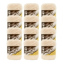 Lily Sugar'n Cream® The Original #4 Medium Cotton Yarn, Soft Ecru 2.5oz/71g, 120 Yards (12 Pack)
