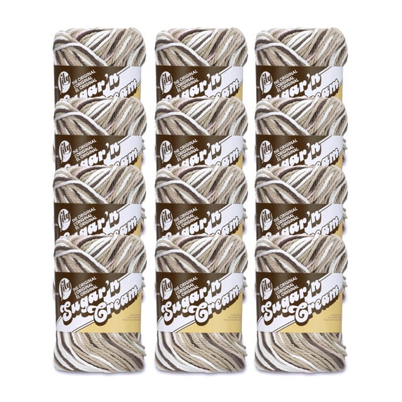 Lily Sugar'n Cream® The Original Ombre #4 Medium Cotton Yarn, Chocolate 2oz/57g, 95 Yards (12 Pack)