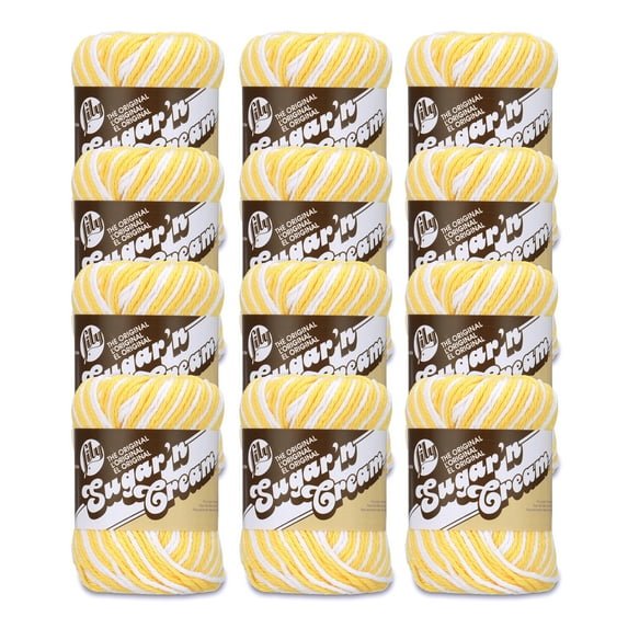 Lily Sugar'n Cream® The Original Ombre #4 Medium Cotton Yarn, Daisy 2oz/57g, 95 Yards (12 Pack)