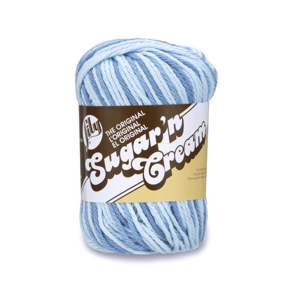 Lily Sugar'n Cream® The Original Ombre #4 Medium Cotton Yarn, Faded Denim 2oz/57g, 95 Yards