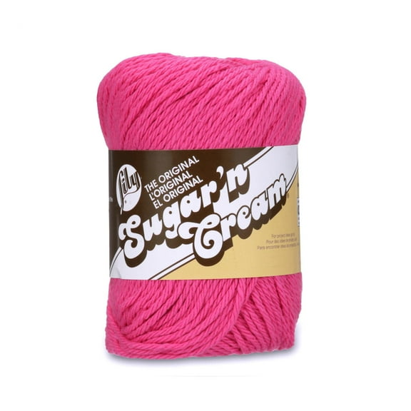 Lily Sugar'n Cream The Original Yarn, Hot Pink, 2.5oz(71g), Medium, Cotton