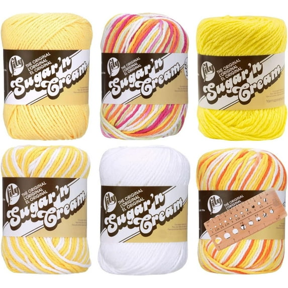 Lily Sugar 'n Cream Yarn - 100% Cotton - Assortment (Daffodil)
