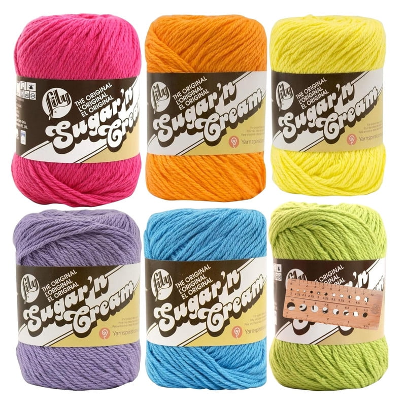 Lily Sugar 'n Cream Yarn - 100% Cotton - Assortment (Multicolor)
