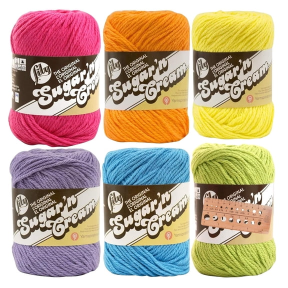 Lily Sugar 'n Cream Yarn - 100% Cotton - Assortment (Multicolor)