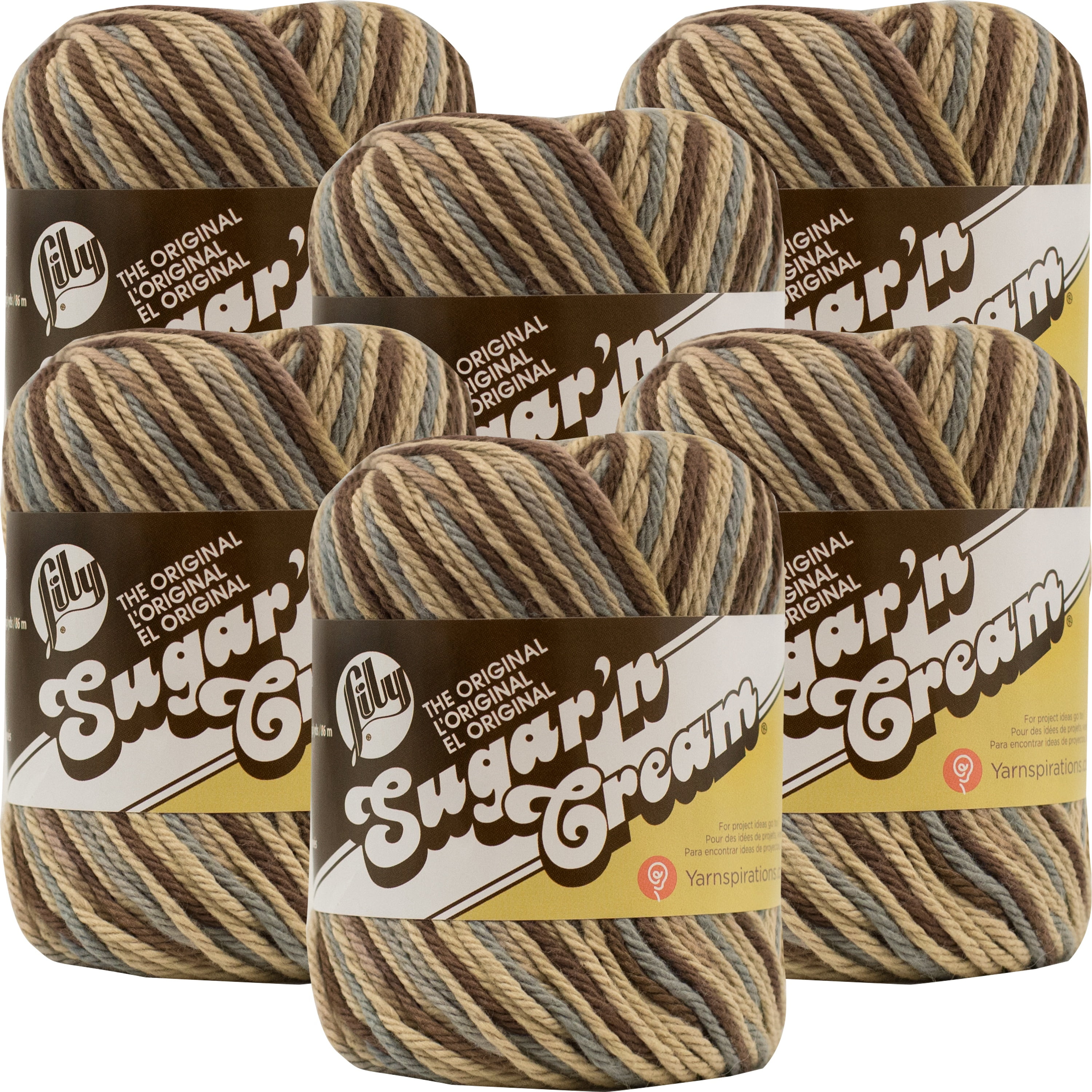 SPINRITE Lily Sugar'n Cream Yarn-Ombres Earth, Multipack Of 6