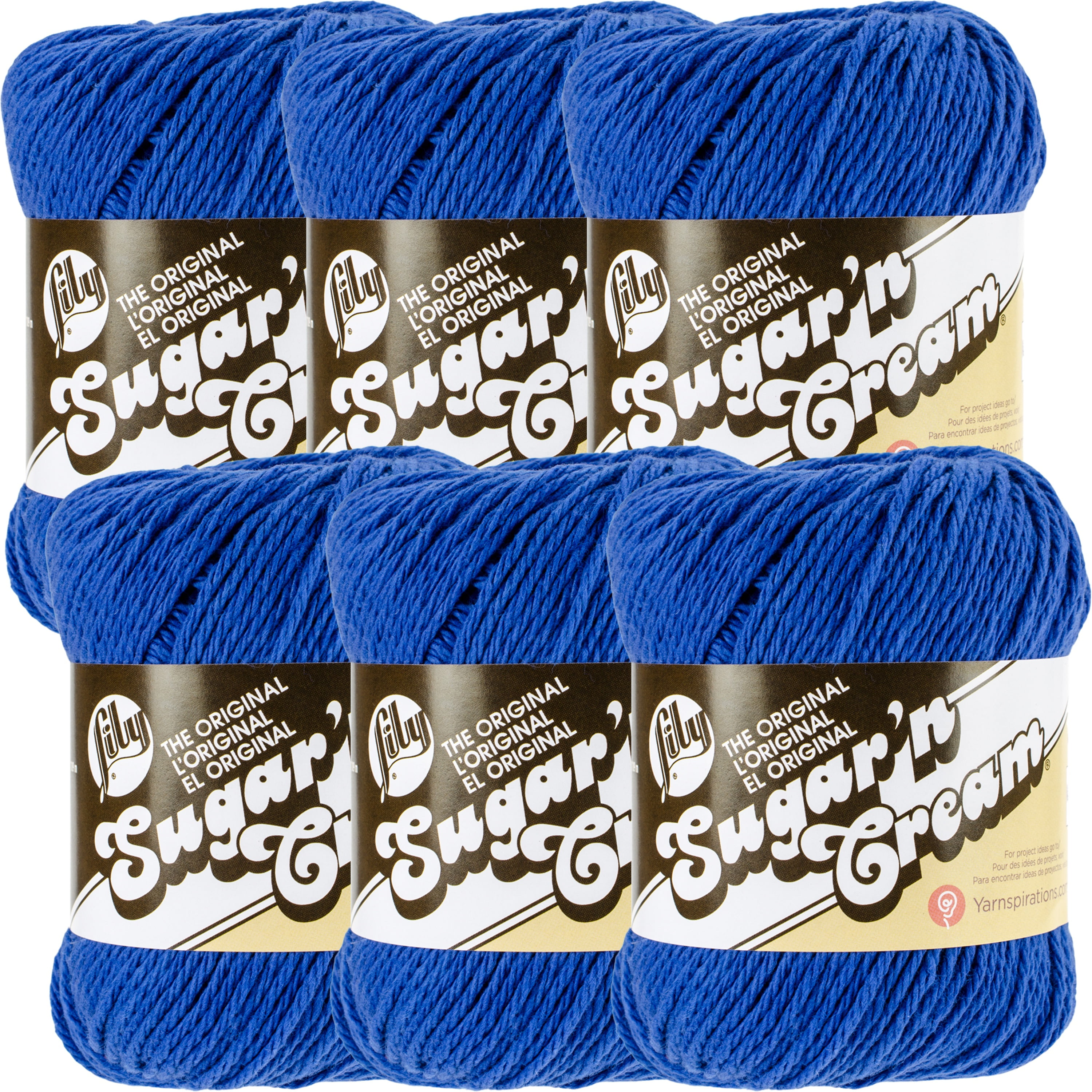 Lily Sugar'n Cream Yarn SolidsDazzle Blue, Multipack Of 6