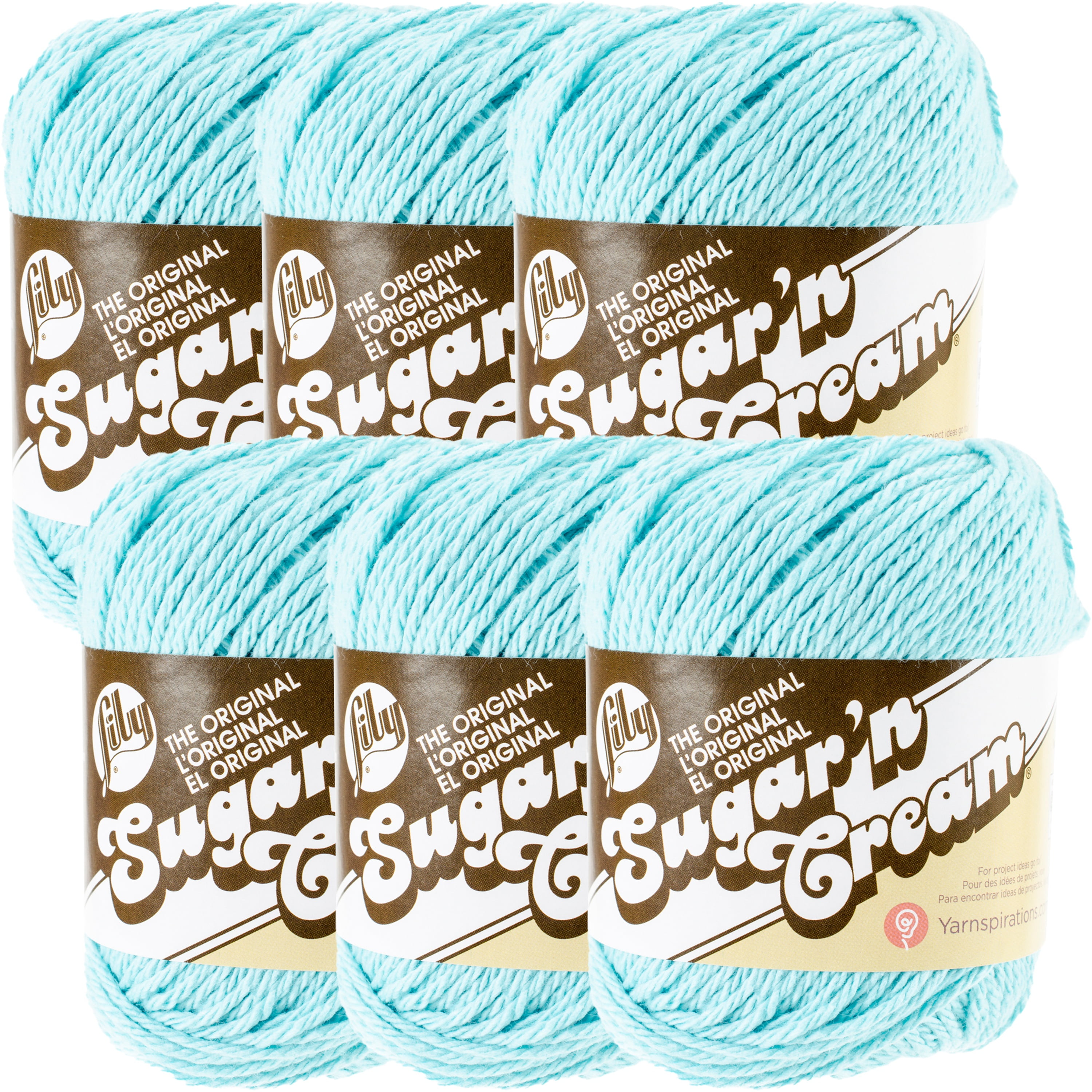 Lily Sugar'n Cream Yarn - Solids-Seabreeze, Multipack Of 6