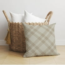 Lily Tartan Tan Throw Pillow