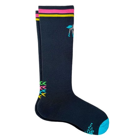 Lily Trotters Athletic Compression Socks, Knee High Support, 15-20mmHG, Four Kisses, Slate, S/M
