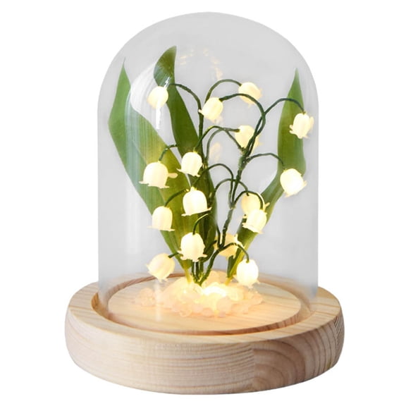 Lily of the Valley DIY Night Light Kit, Artificial Flower Bedside Lamp, Battery-Powered Home Decor for Bedroom, Desk, Women's Room, Gift Idea, Floral Night Light Ornament