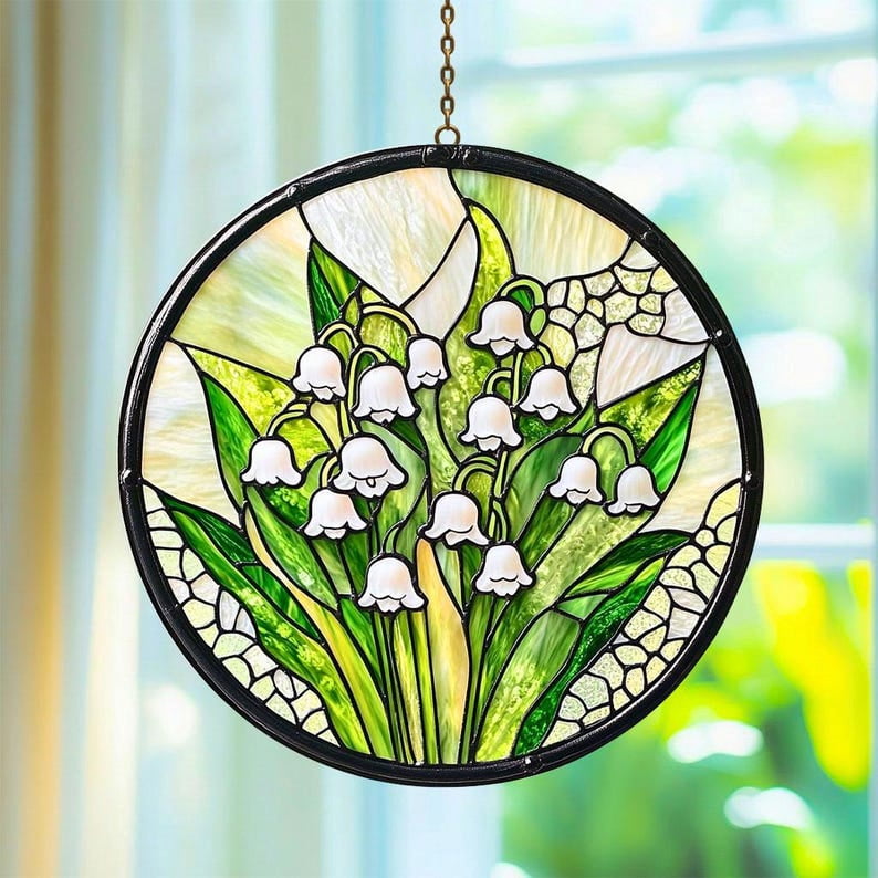 Lily of The Valley Acrylic Window Hanging, May Birth Flower Ornament ...