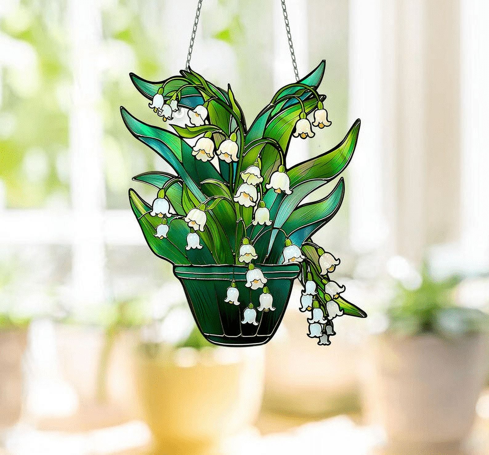 Lily of the Valley Acrylic Window Hanging Birth Month Flowers Decor May ...