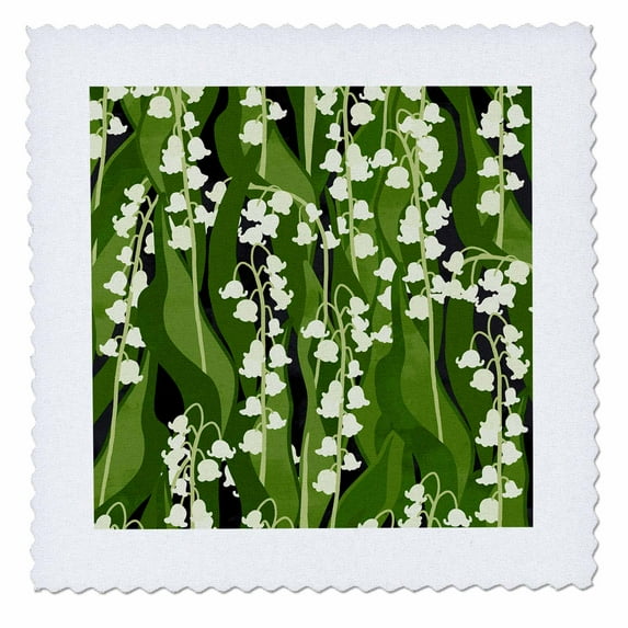 3dRose, Lily of the Valley Floral, 12x12 inch quilt square