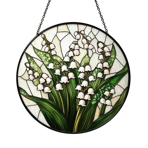 Lily of the Valley Flower Window Decor, Delicate Spring Bloom Artwork, Cheerful Home Style