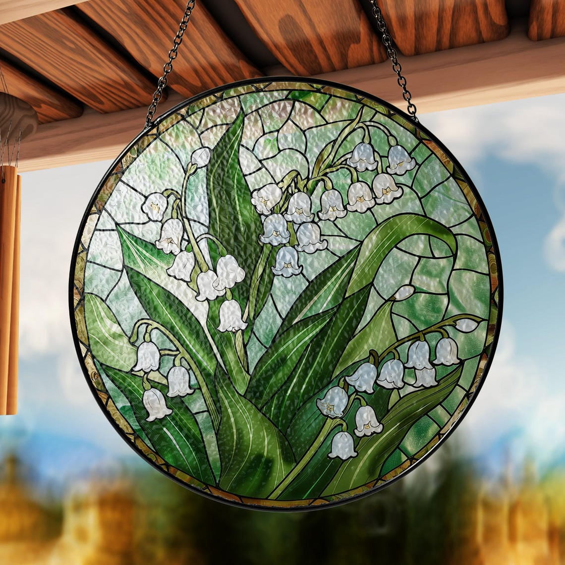 Lily of the Valley Glass Suncatcher v5, Spring Floral Window Hanging ...