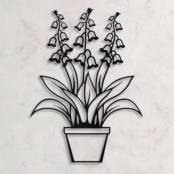 Lily of the Valley Metal Wall Art Sculpture Decorative Floral Wall Decor