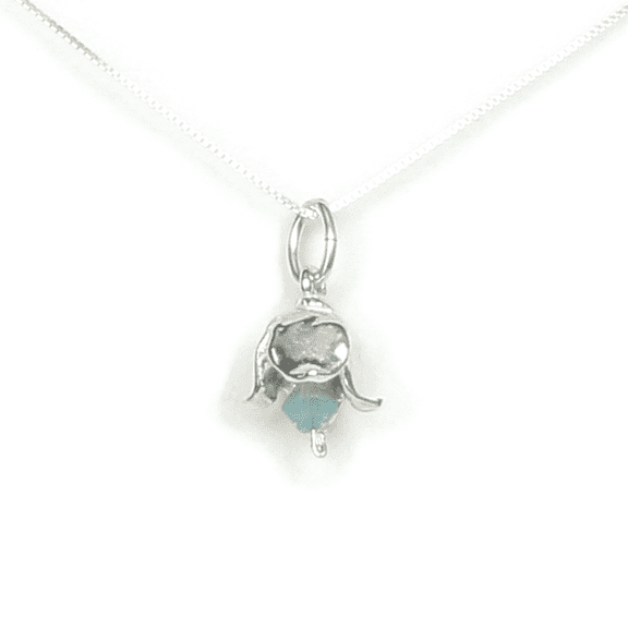 Lily of the Valley Necklace - Symbol of Sweetness & Contentment May's Birth Month Flower - Handcrafted Sterling Silver Made in USA (16 inch chain)