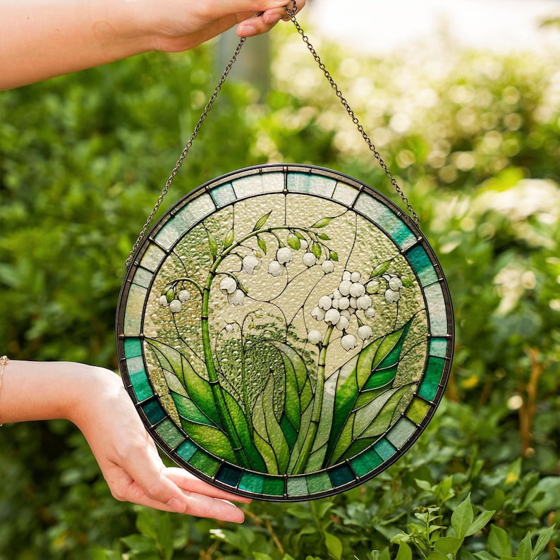 Lily of the Valley Stained Glass Suncatcher, Window Hanging Suncatcher ...