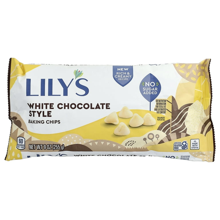 Lily's White Chocolate Baking Chips, No Sugar Added, Sweetened