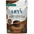 thumbnail image 1 of Lily's Dark Chocolate Style Peanut Butter No Sugar Added Cups, Gluten Free, Bag Dark Chocolate Style 3.2 oz Pack of 2, 1 of 4