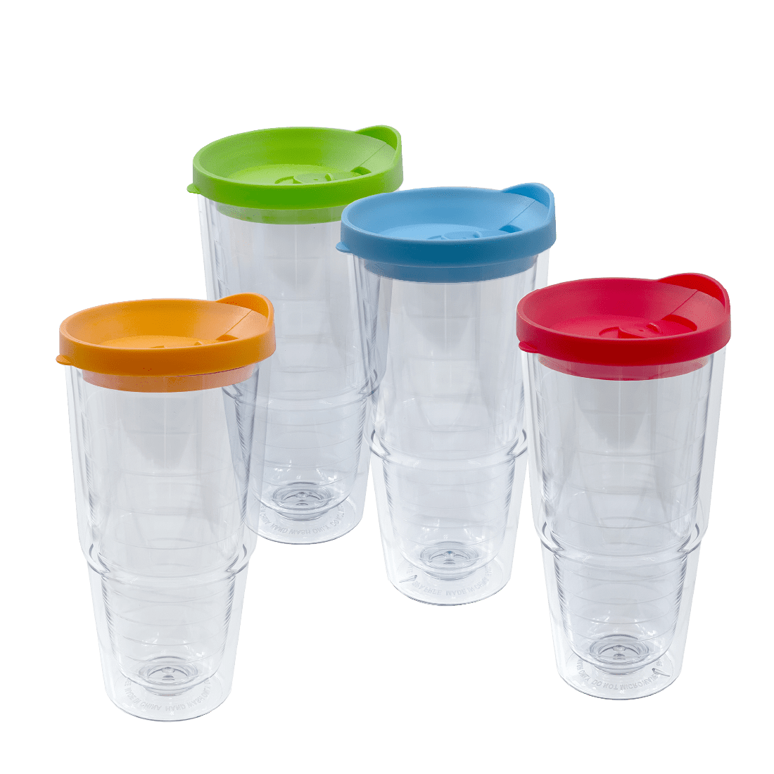 Lily's Home 24 oz Insulated Tumbler Cups, 4Pack, Clear BPA Free