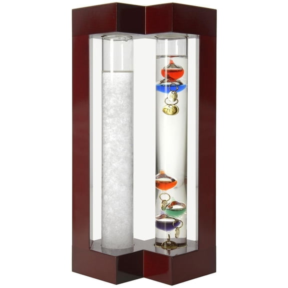 Lily's Home Desktop Weather Station with Galileo Thermometer & Fitzroy Storm Glass Weather Predictor, Ideal Gift for Friends and Family, Indoor & Outdoor Home Dcor (4.9 L x 2.8 W x 7.9 H)