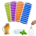 thumbnail image 1 of Lily's Home Set of 4 Silicone Ice Cube Tray without Lid, BPA-Free, Ideal for Water Bottles &Sports Bottles, Stackable Design for Quick Release, Skinny Ice Cube Trays for Freezer(11.81"x4.61"x0.75"), 1 of 6