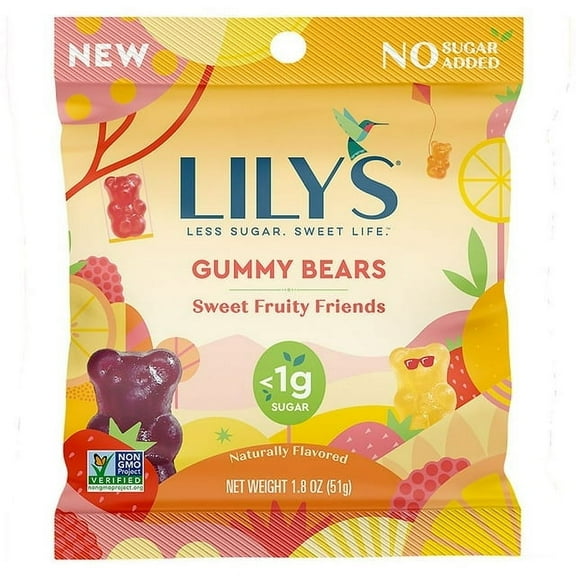 Lily's No Sugar Added, Gummy Bears, Bag Assorted Flavored, 1.8 oz