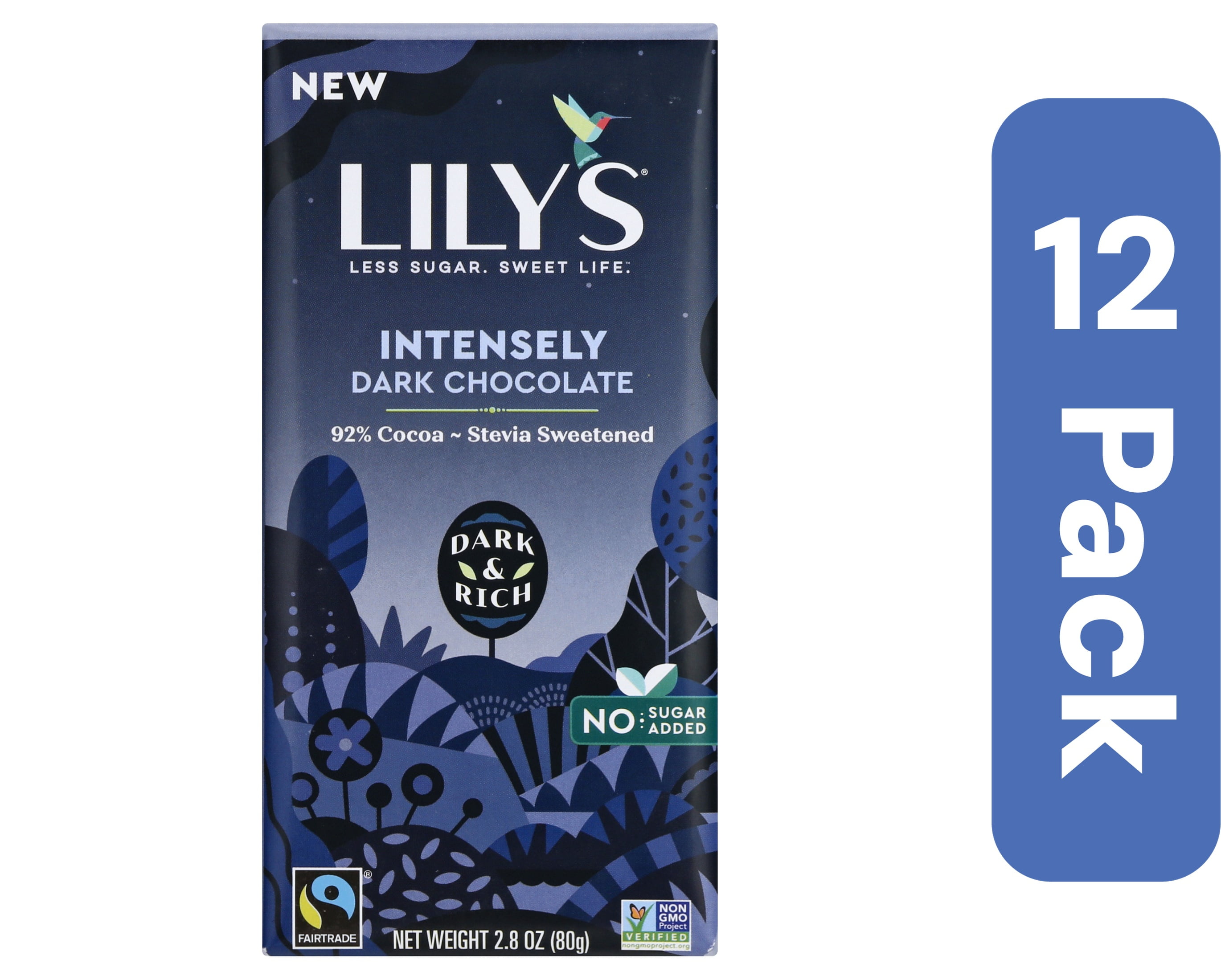 Lily's Sweets Bar Dark Chocolate 2.8 oz (Pack Of 12)