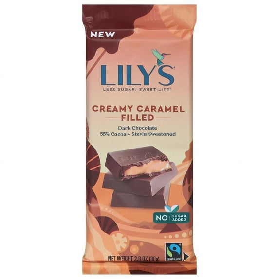 Lily's Sweets Creamy Caramel Filled Dark Chocolate Bar 2.8 oz