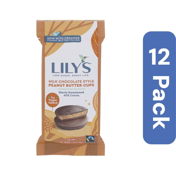 Lily's Sweets Milk Chocolate Peanut Butter Cups 1.25 oz (Pack Of 12)