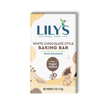 Lily's White Chocolate Style No Sugar Added Baking Bar, 4 oz